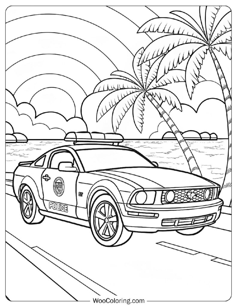 2006 Ford Mustang GT Police Edition Coloring Page