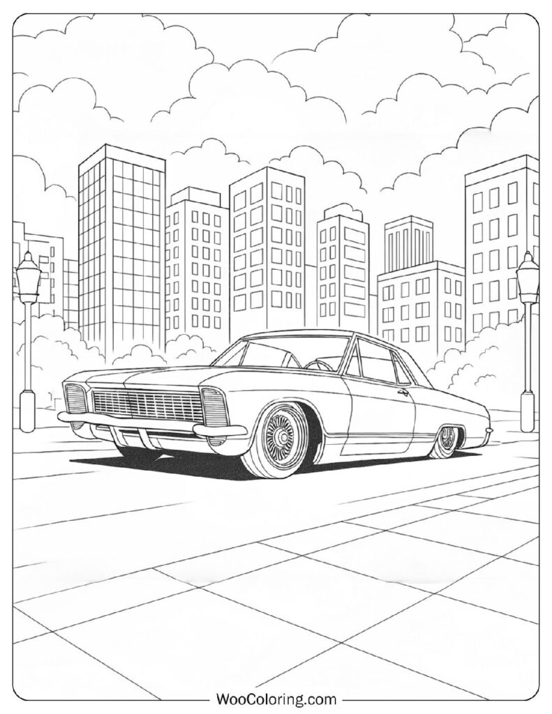64 Buick Riviera Lowrider Coloring Page