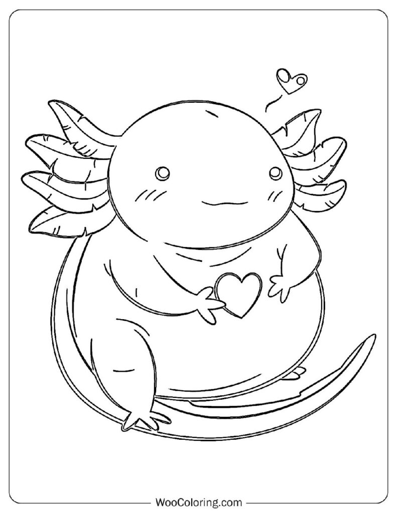 Adorable Axolotl Coloring Sheet