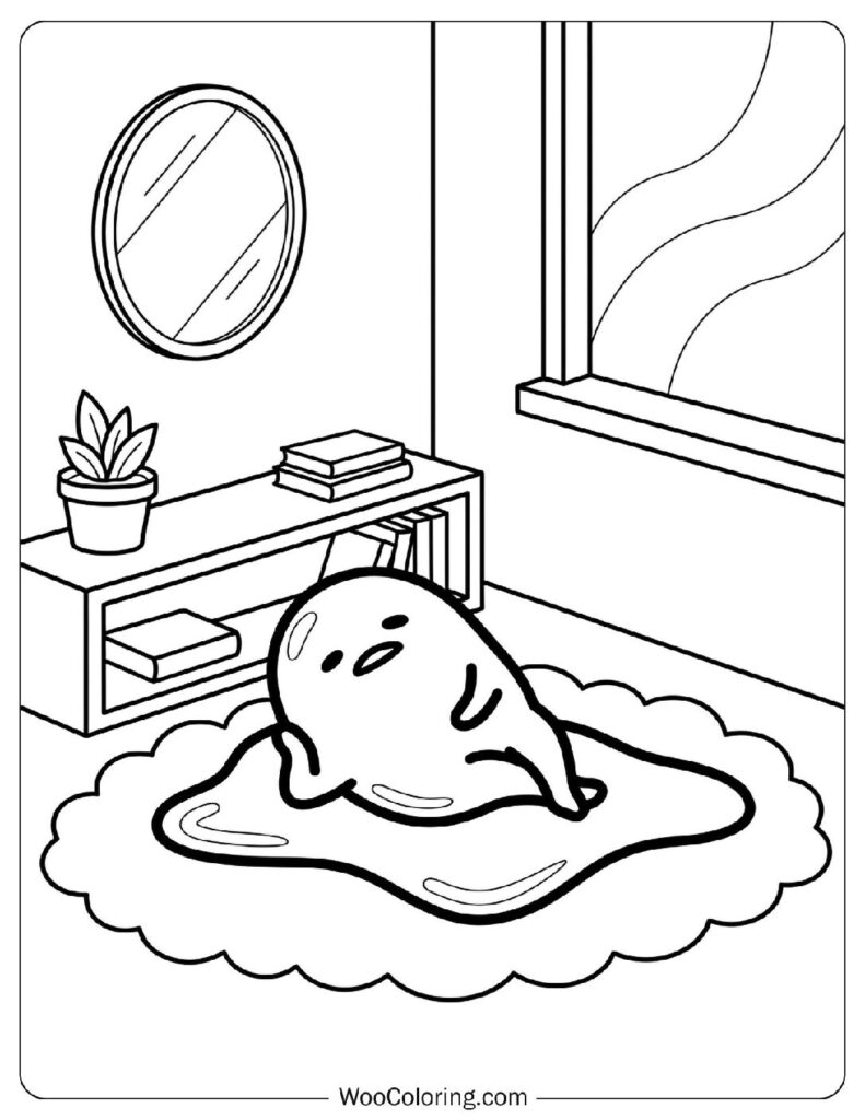 Aesthetic Corner Room with Soft Shadows and Minimal Decor Coloring Page for Preschoolers