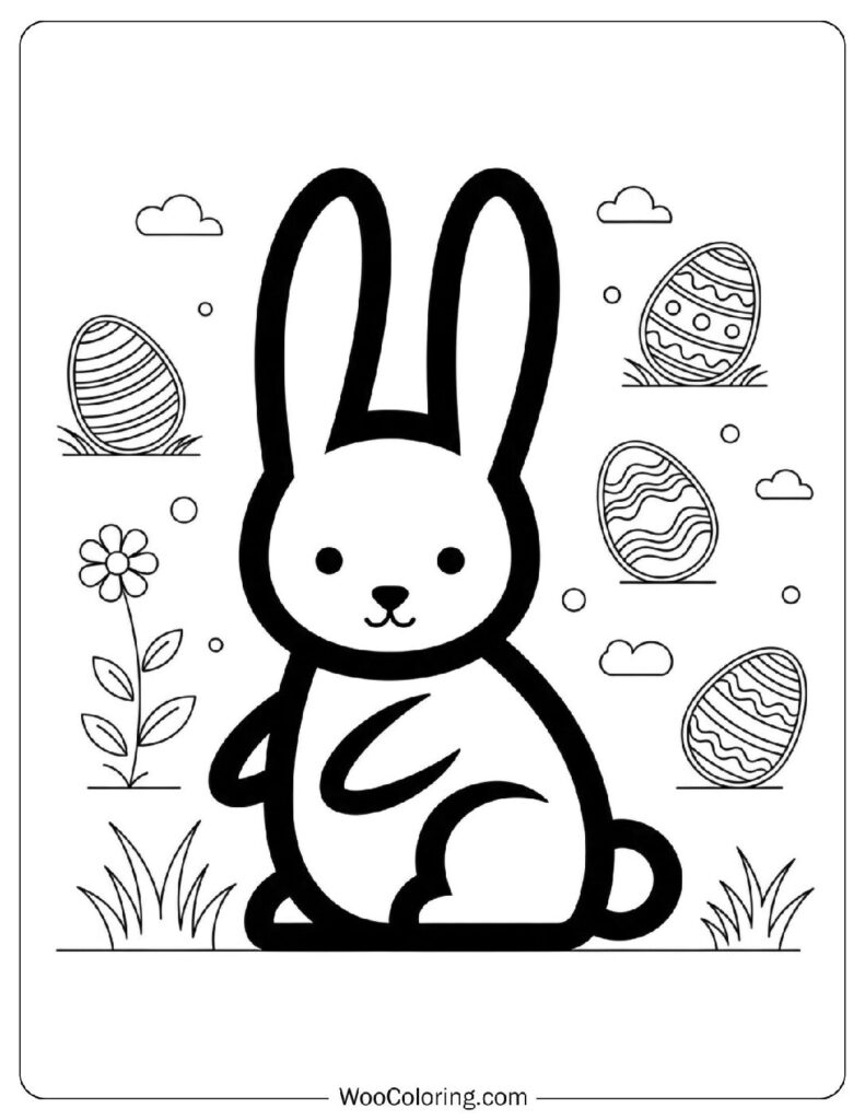 Aesthetic Minimalist Easter Bunny Design