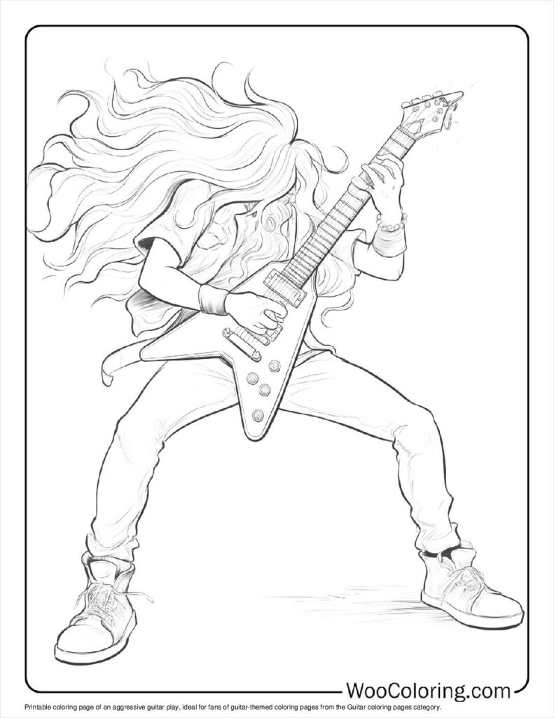 100  Guitar coloring pages  Free PDF To Print  - 2