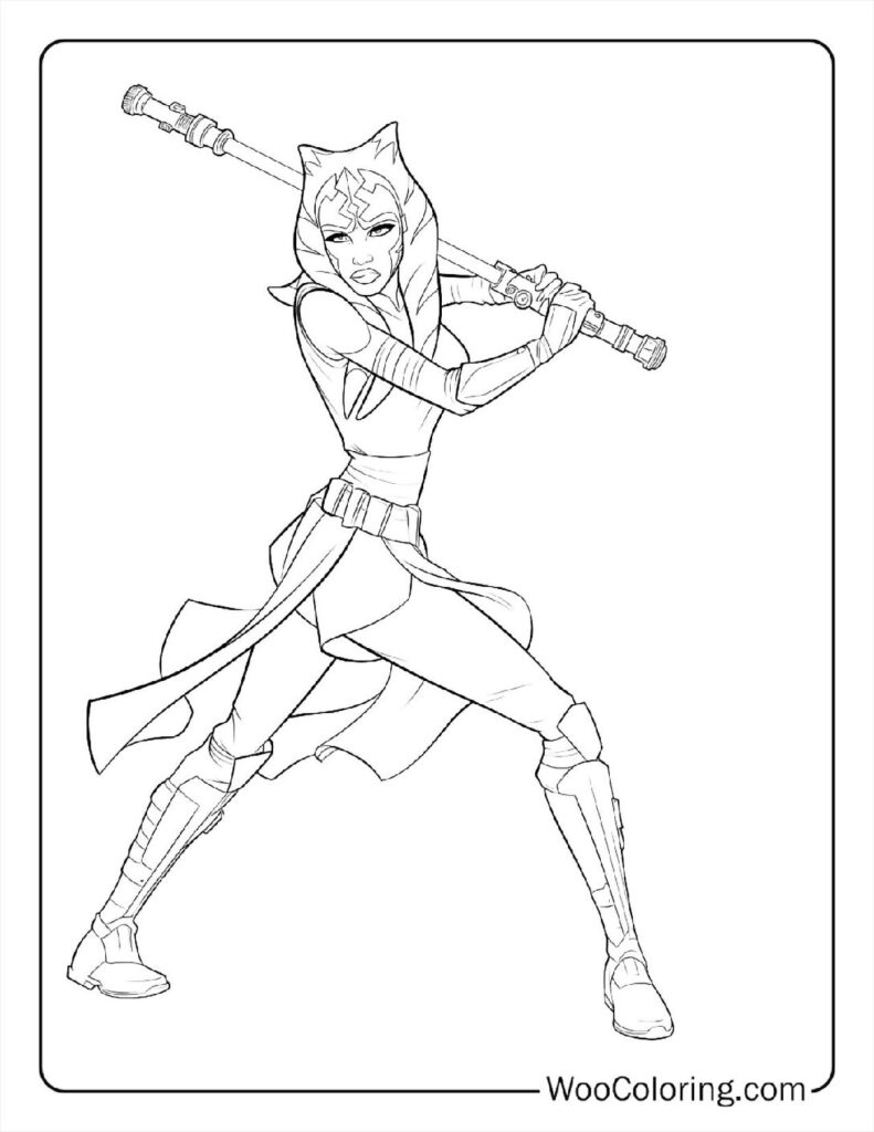 Ahsoka and the Red Blade To Color