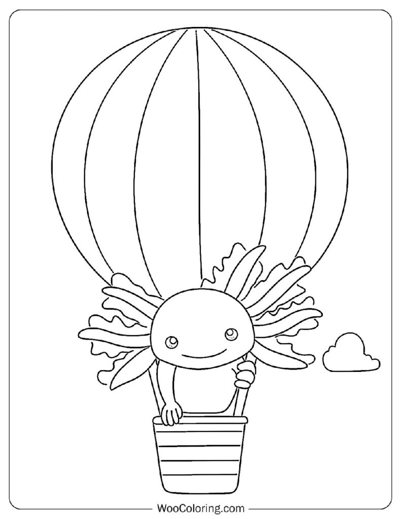 Airborne Axolotl Coloring
