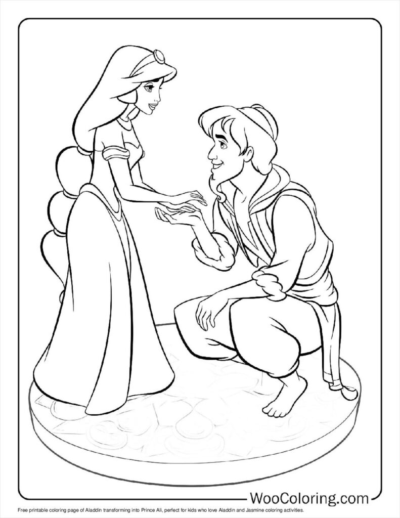 Aladdin Becomes Prince Ali Coloring Page