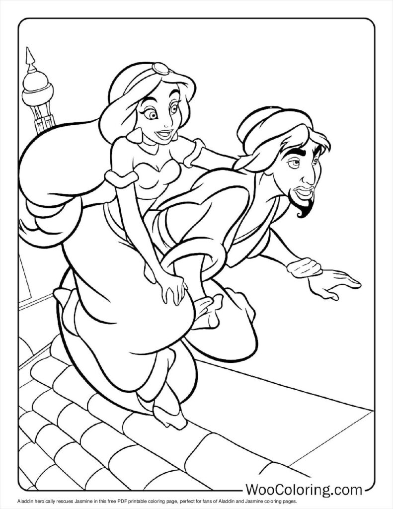 Aladdin's Heroic Rescue of Jasmine