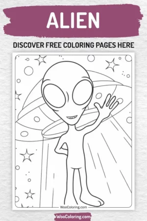 Alien coloring pages designs for kids