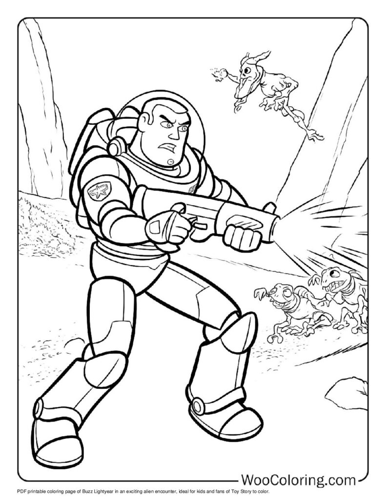 Alien Encounter with Buzz Coloring Sheet