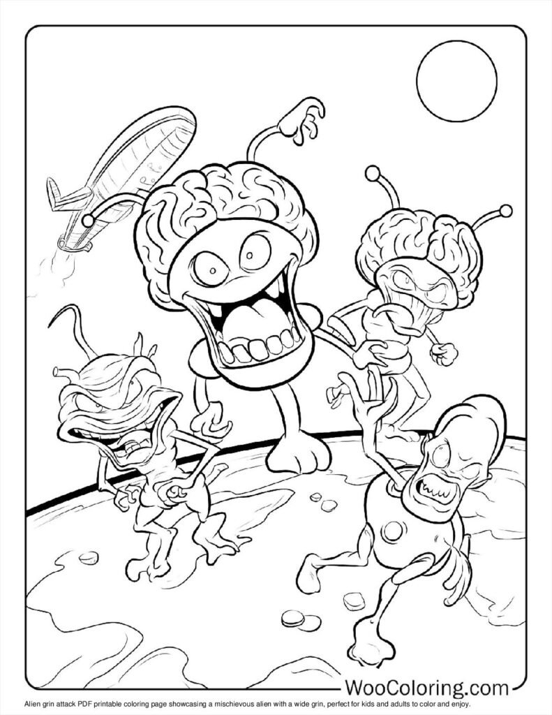 100  Alien coloring pages  Free PDF To Print  - 77
