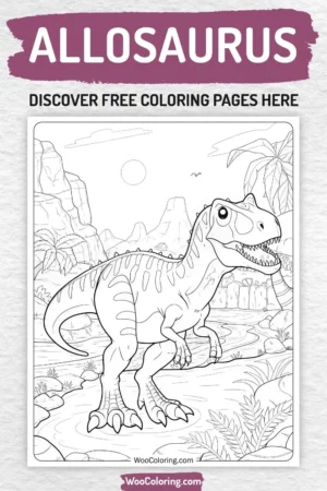 Allosaurus coloring pages designs for kids