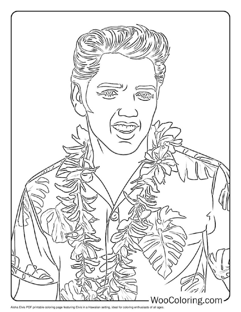 100  Elvis coloring pages  Free PDF To Print  - 55