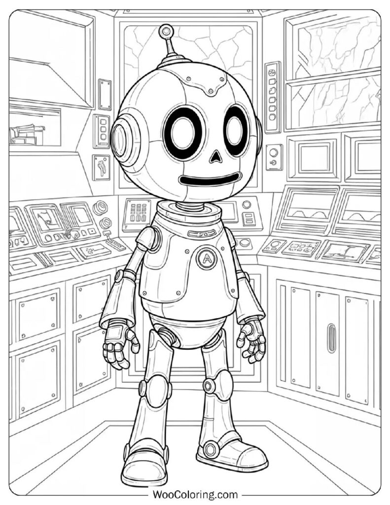 Alpha 5 Power Rangers Robot Assistant Coloring Page