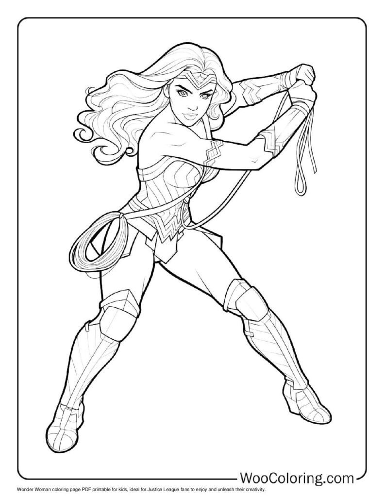 Amazon Hero Wonder Woman Coloring Page For Kids