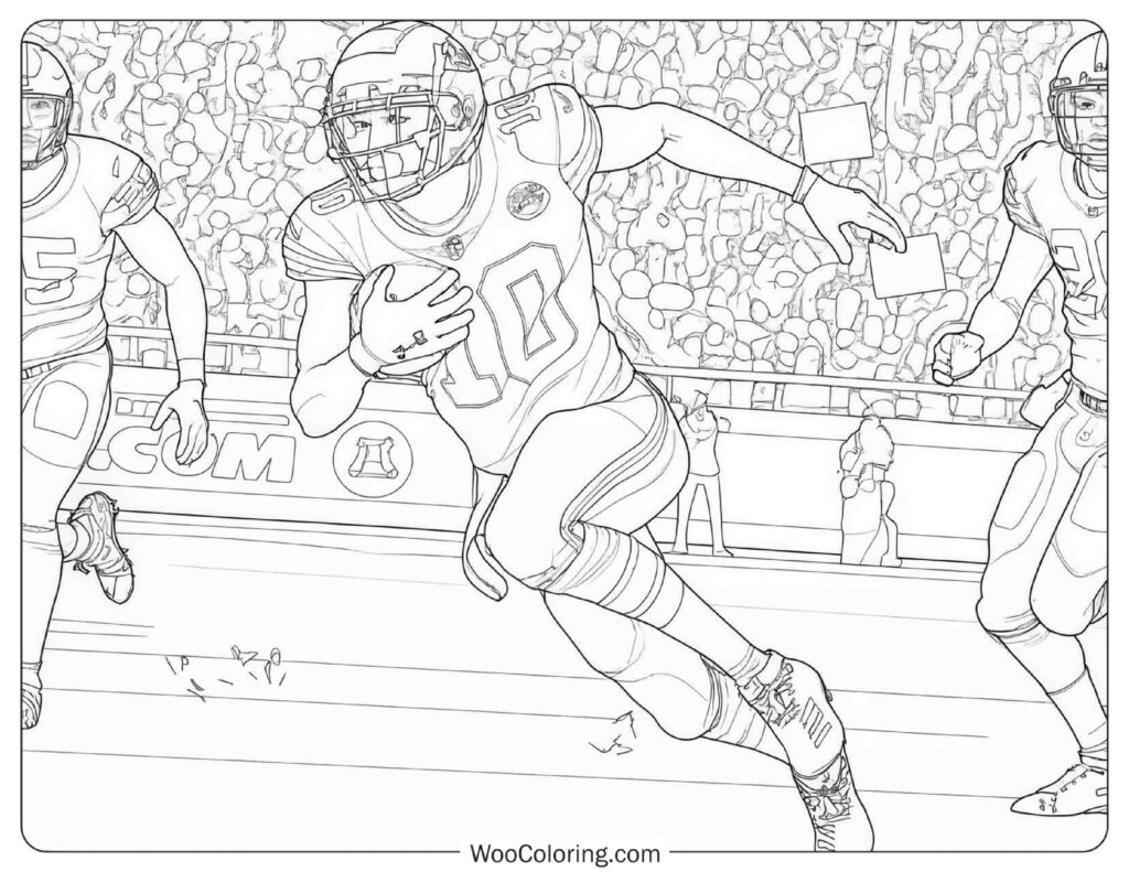 American Football Action Scene from Madden NFL Coloring Page