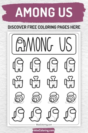 Among Us coloring pages designs for kids