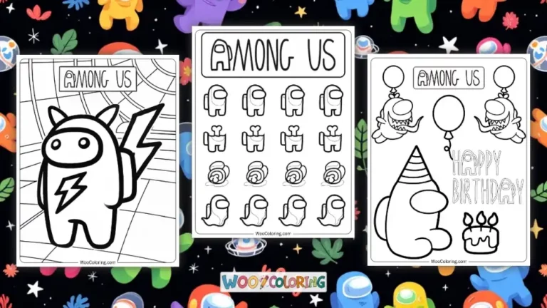 Among Us Coloring Pages Design Image