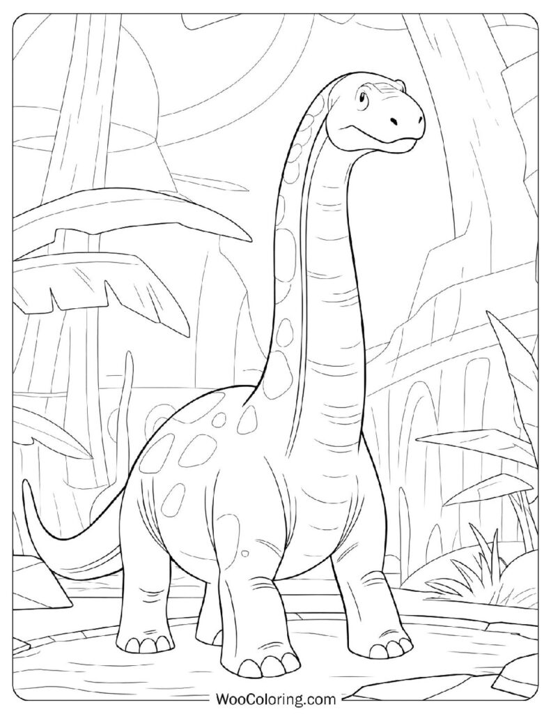 Ancient Brachiosaurus Coloring Page For Kids