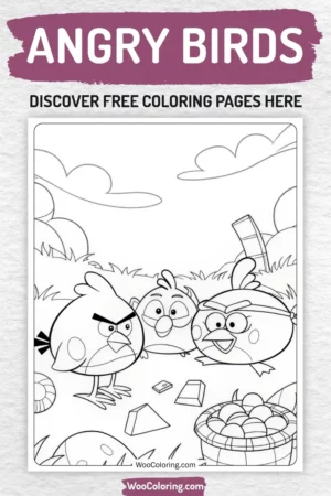 Angry Birds coloring pages designs for kids