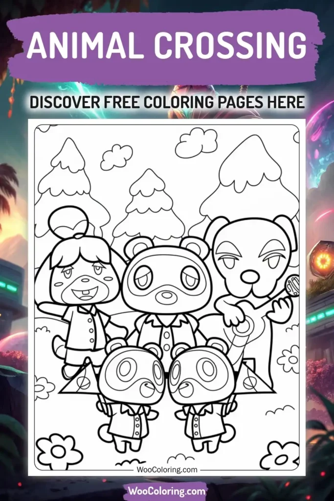 Animal Crossing coloring pages designs from video game