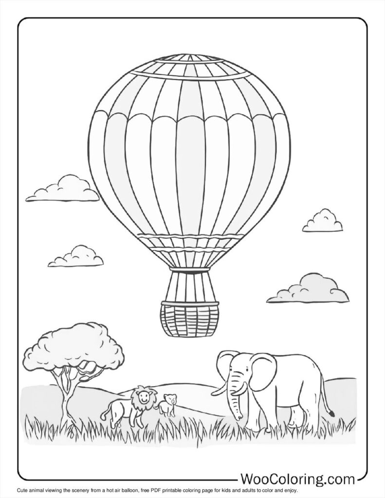 100  Hot Air Balloon coloring pages  Free PDF To Print  - 54