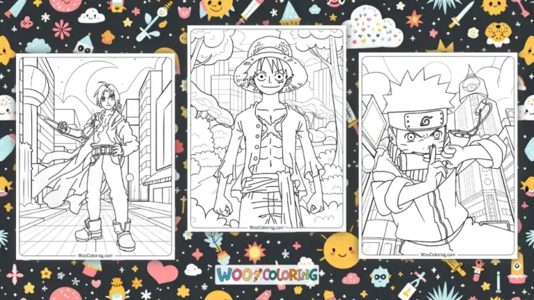 Anime Coloring Pages Design Image