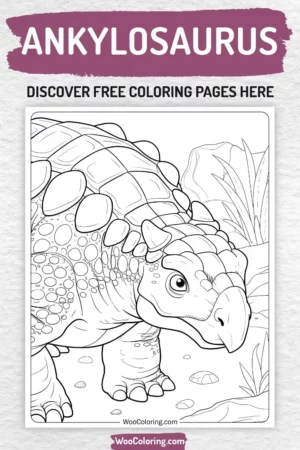 Ankylosaurus coloring pages designs for kids