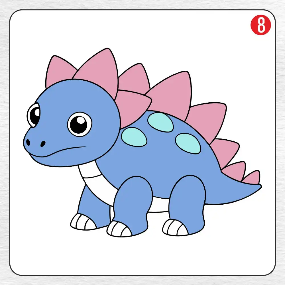 Ankylosaurus coloring page drawing step 8