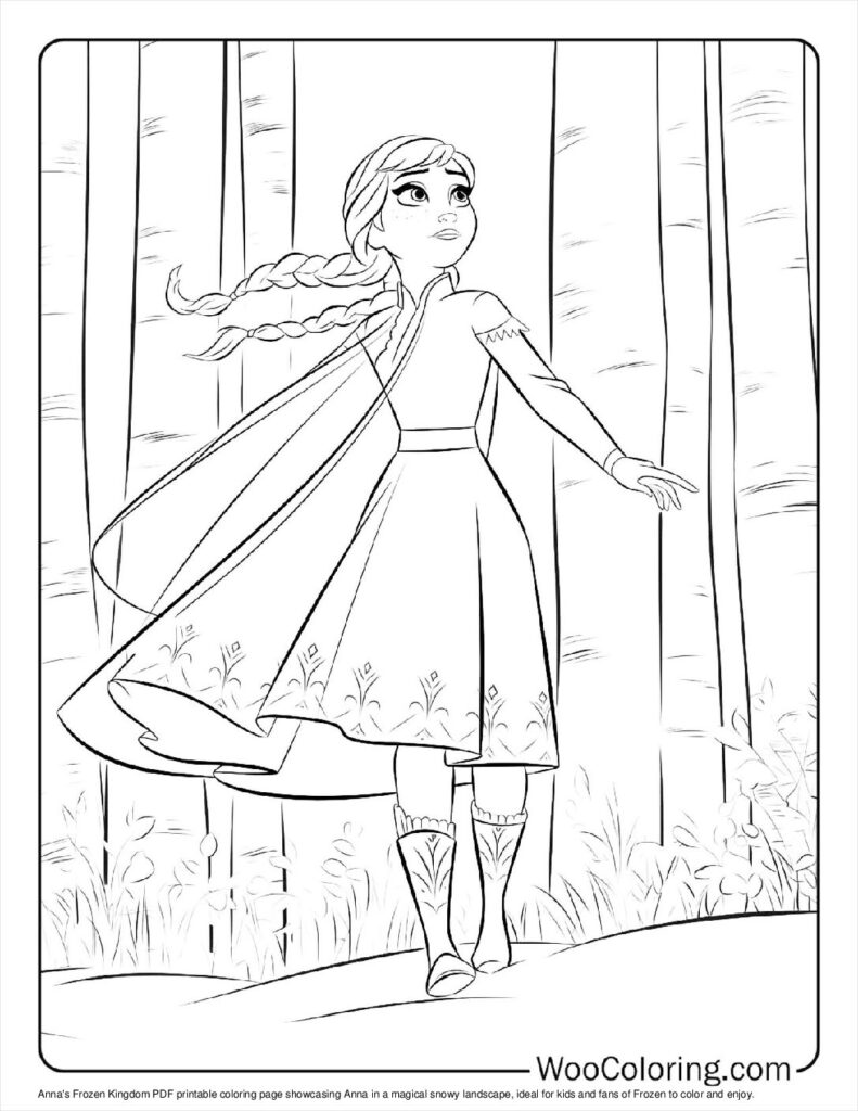 Anna's Frozen Kingdom Coloring Page