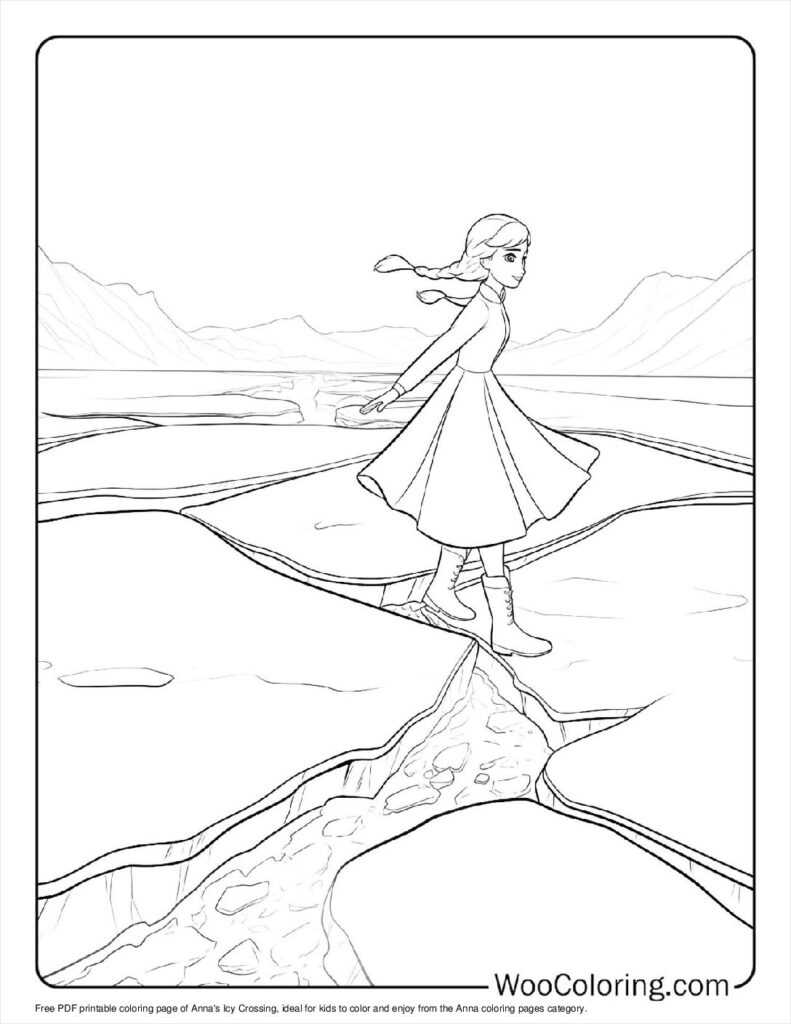 Anna's Icy Crossing Coloring Sheet