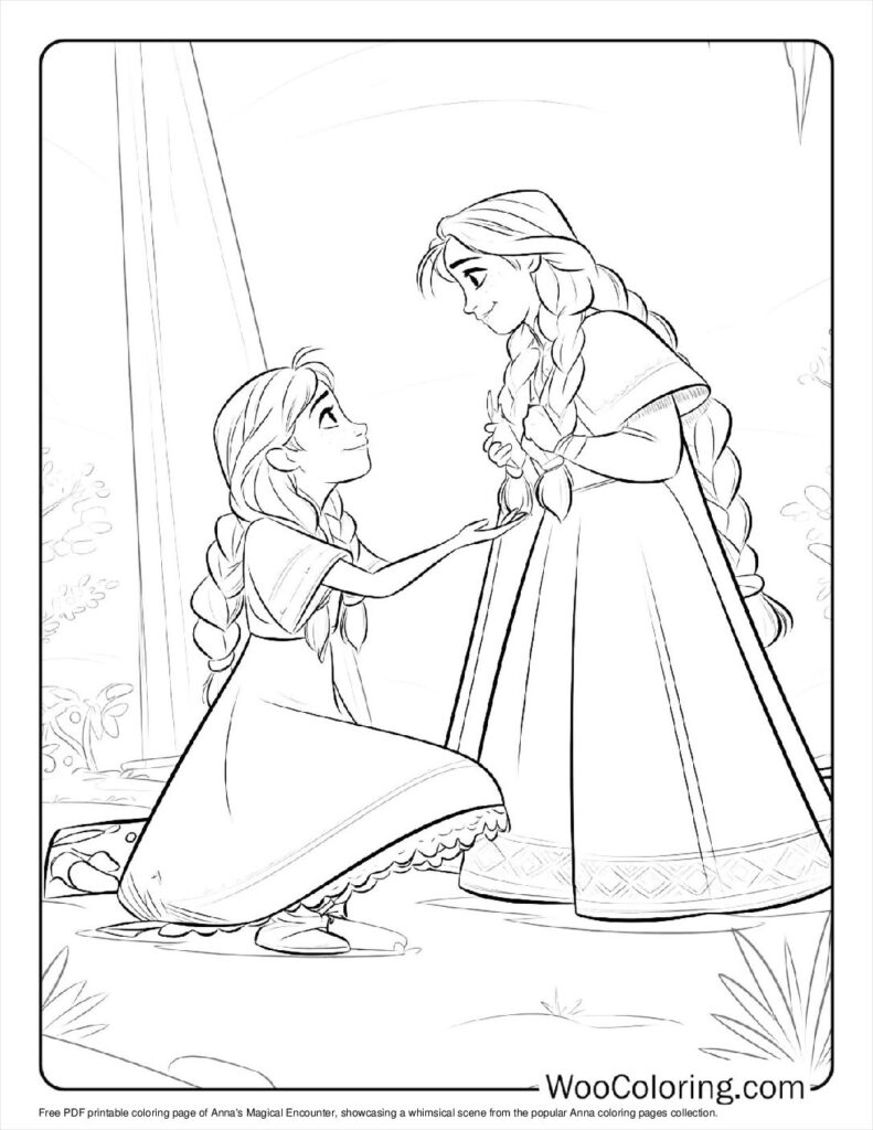 Anna's Magical Encounter Coloring Page For Kids