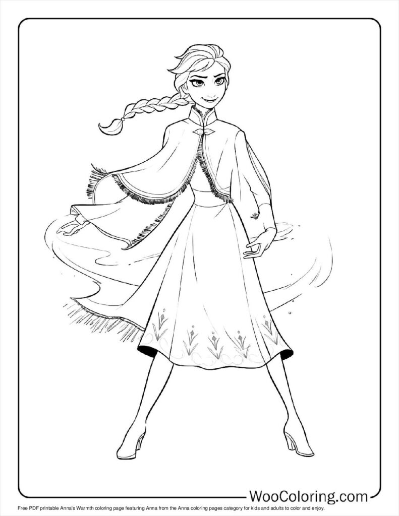 Anna's Warmth Coloring In For Kids