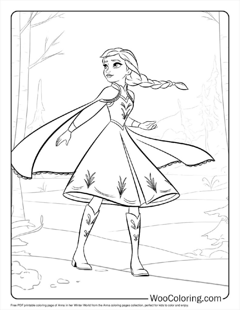 Anna's Winter World Coloring In For Kids