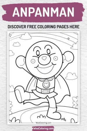Anpanman coloring pages designs for kids