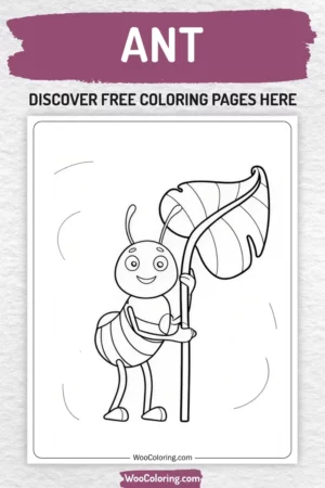 Ant coloring pages designs for kids