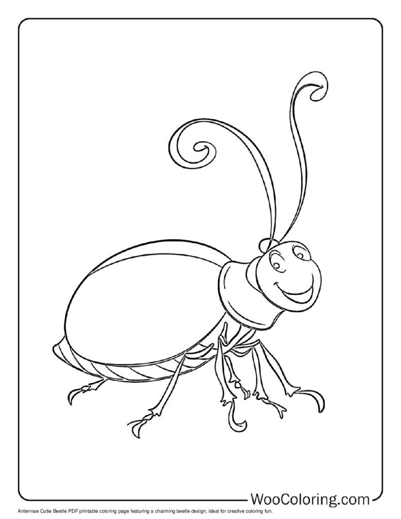Antennae Cutie Beetle Coloring Sheet