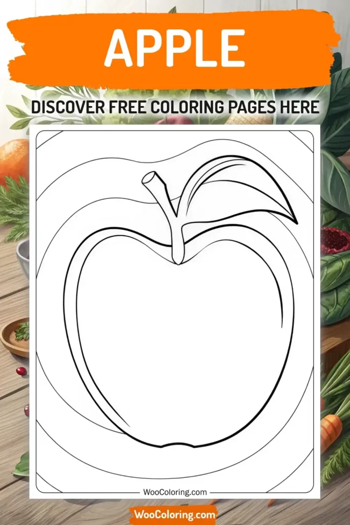 Apple coloring pages designs with food