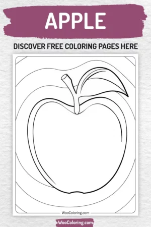 Apple coloring pages designs for kids