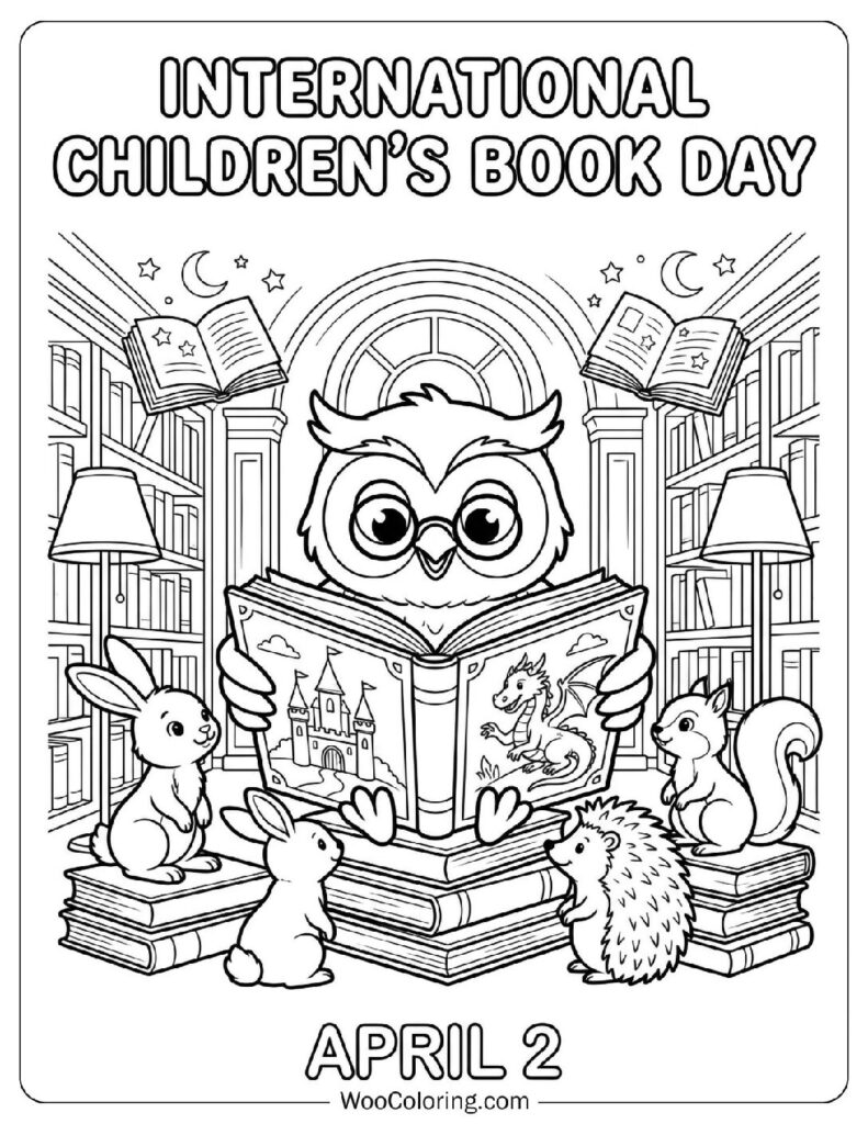 April 2 – International Children’s Book Day Coloring Sheet