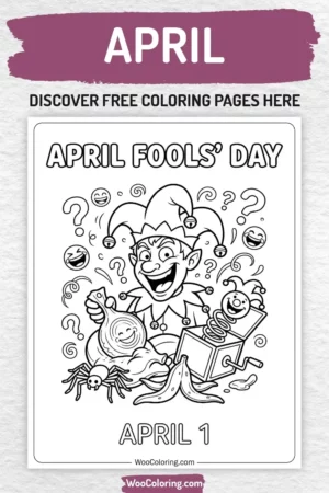 April coloring pages designs for kids