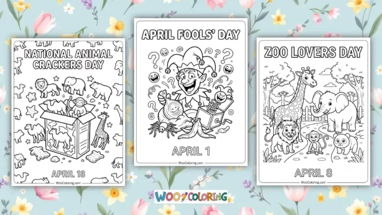 April Coloring Pages Design Image