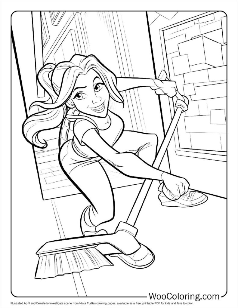April and Donatello Investigate Coloring Sheet