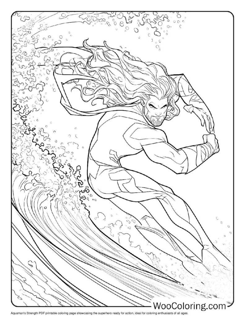 Aquaman's Strength Coloring Sheet