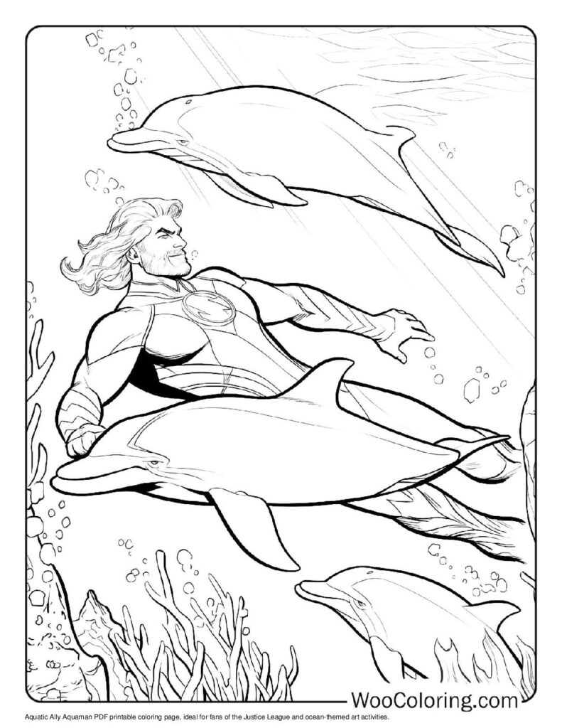 Aquatic Ally Aquaman To Color
