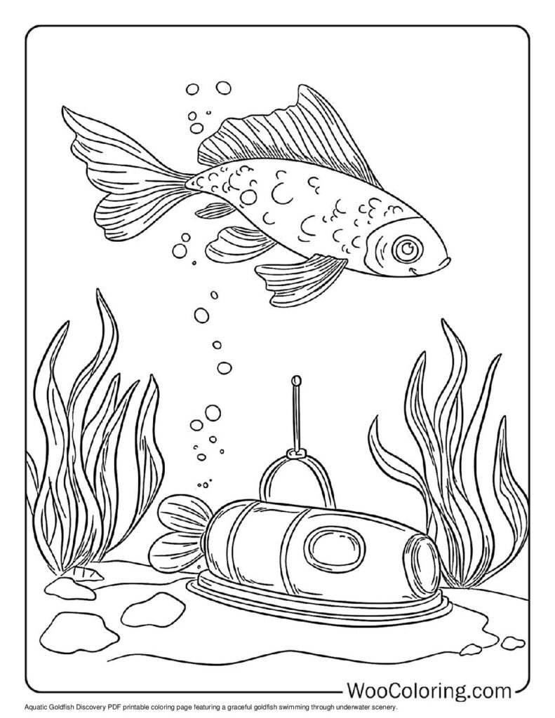 Aquatic Goldfish Discovery Coloring Page For Kids