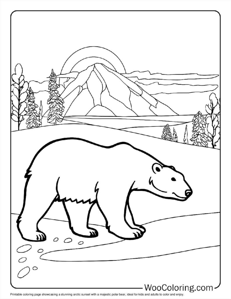 100  Polar Bear coloring pages  Free PDF To Print  - 1
