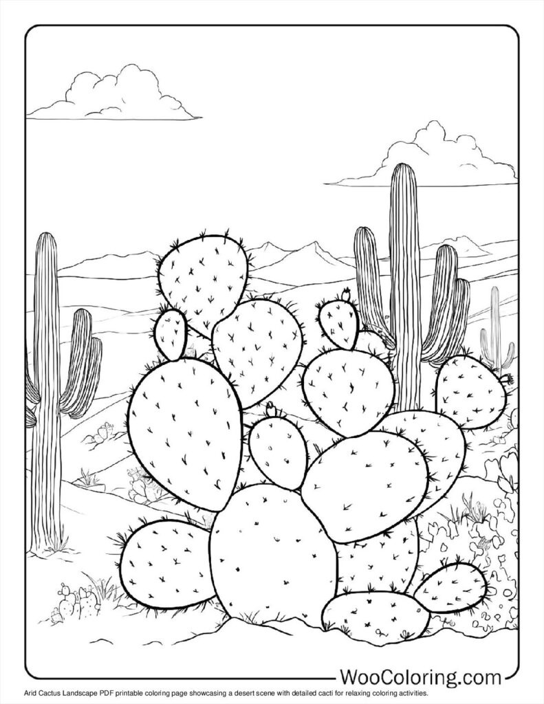 100  Cactus coloring pages  Free PDF To Print  - 93