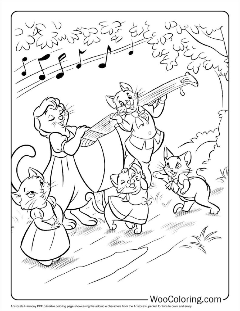 Aristocats Harmony Coloring Page For Kids