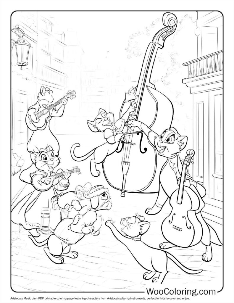 Aristocats Music Jam Coloring In For Kids