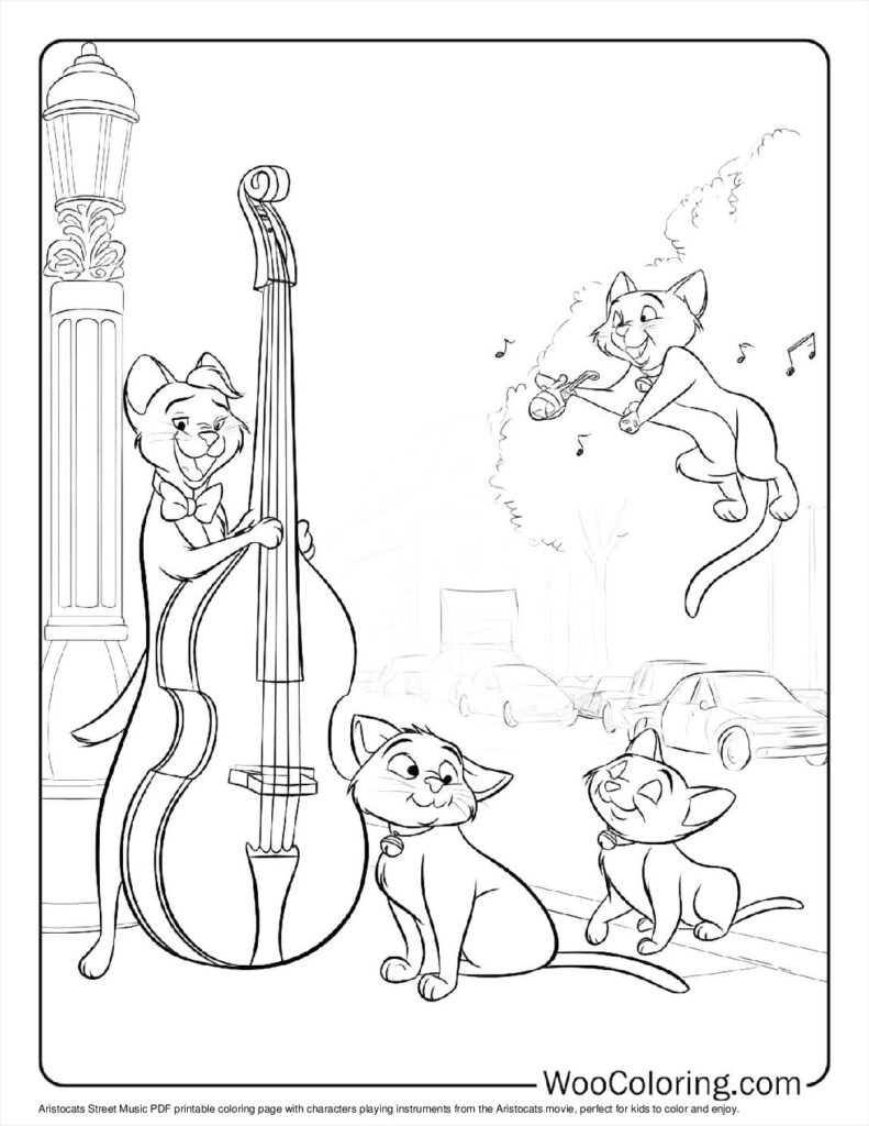 Aristocats Street Music Coloring Page