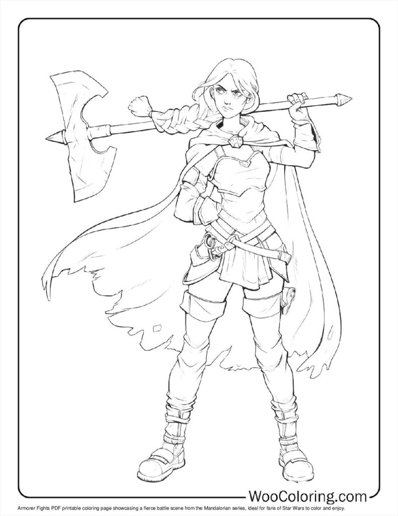 Armorer Fights Coloring In For Kids
